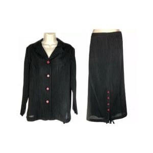 Allison Woods Women's  Black Pin Skirt  2-Piece Suit